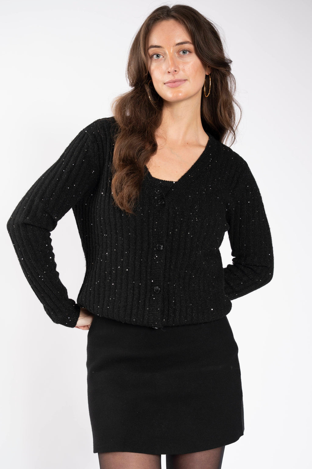 It's all in the Details Top - Shimmery Black