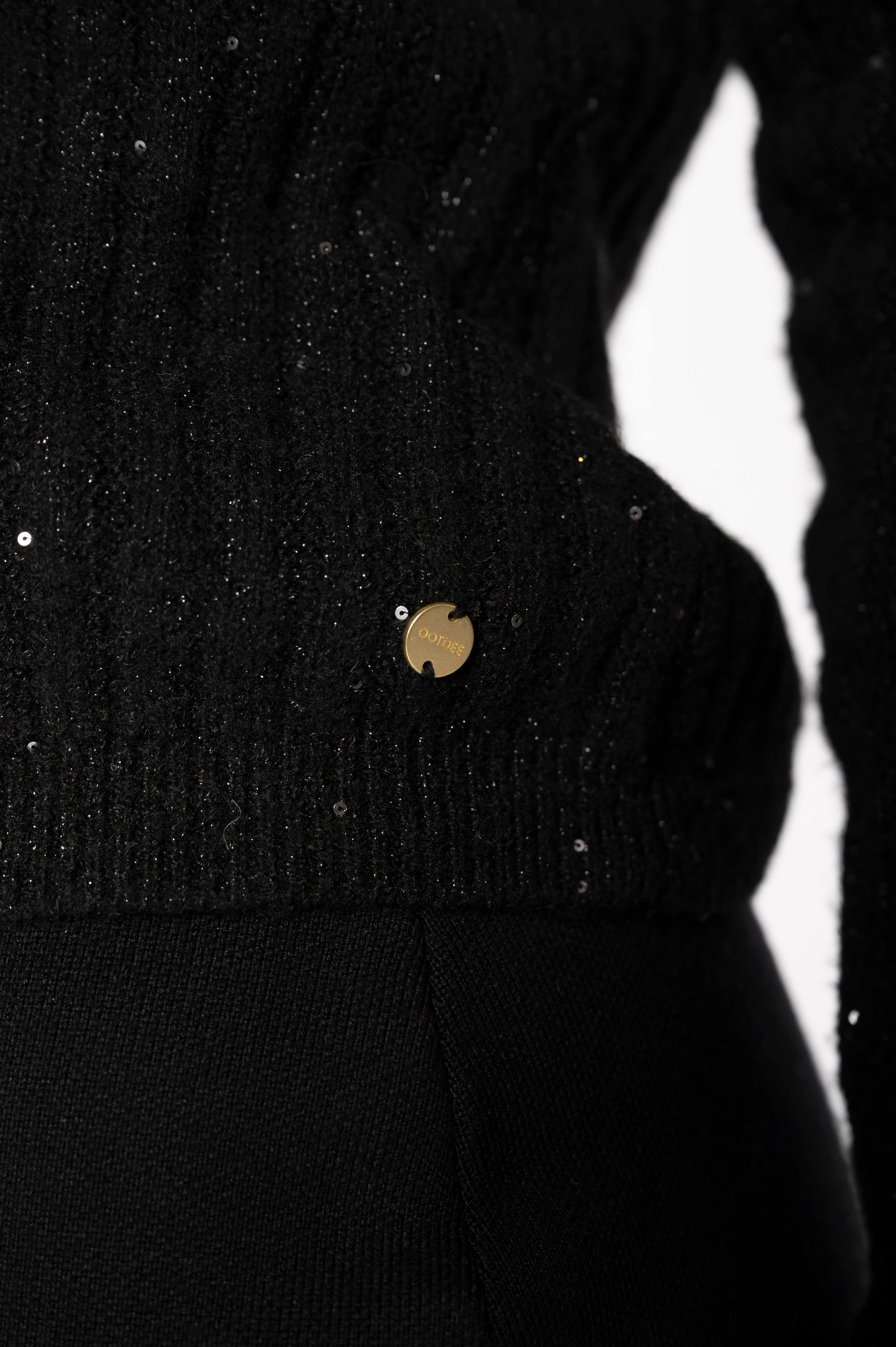 Textured Puff Sleeve Knit - Black