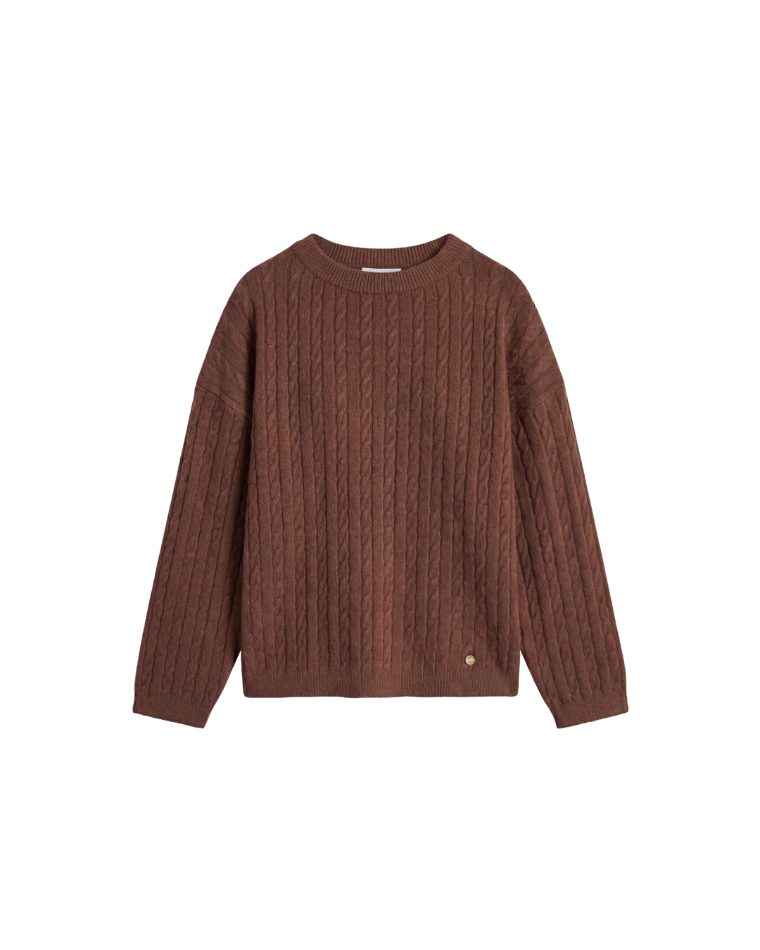 Cable Knitted Set Top - Chocolate Brown