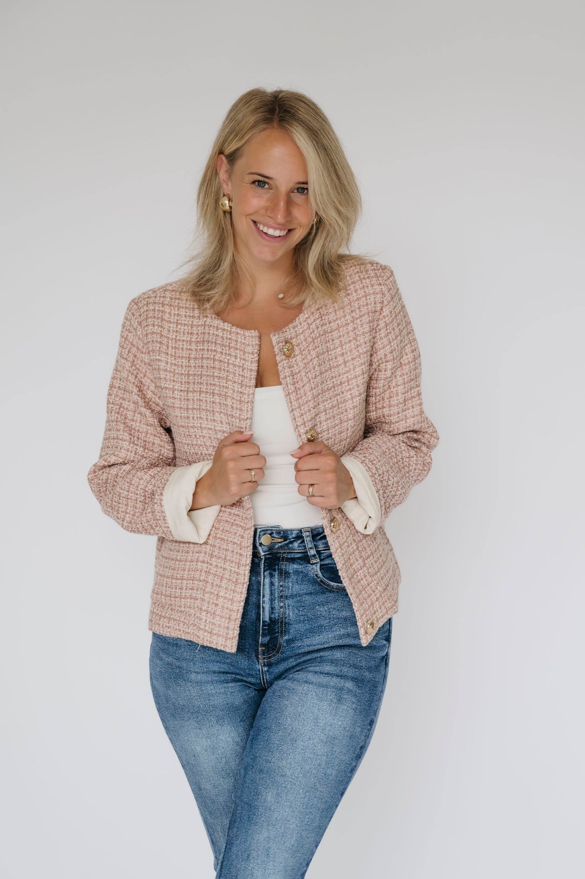 Tweed Jasje Do Roze