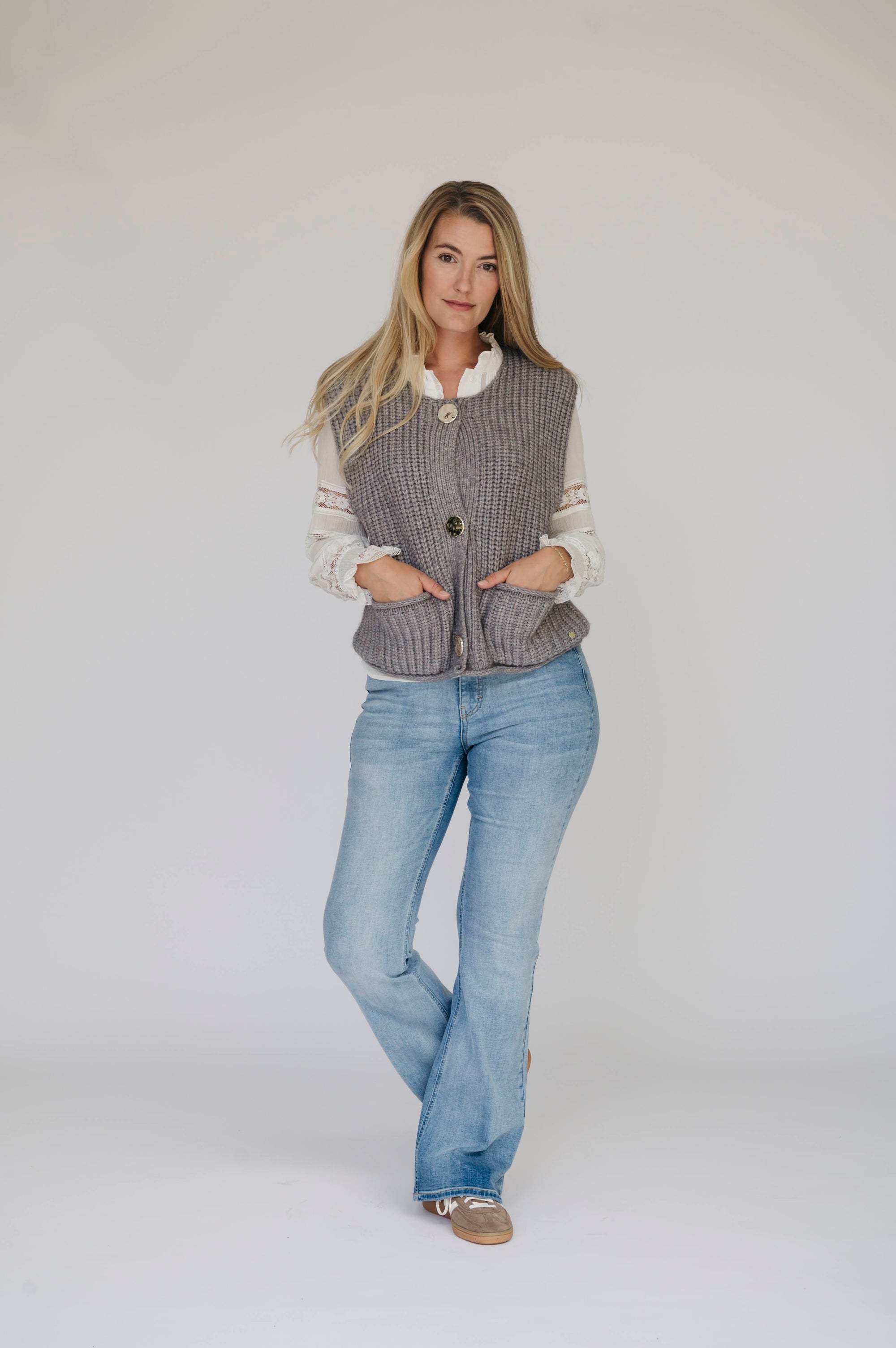 Laced Up Blouse - Seashell
