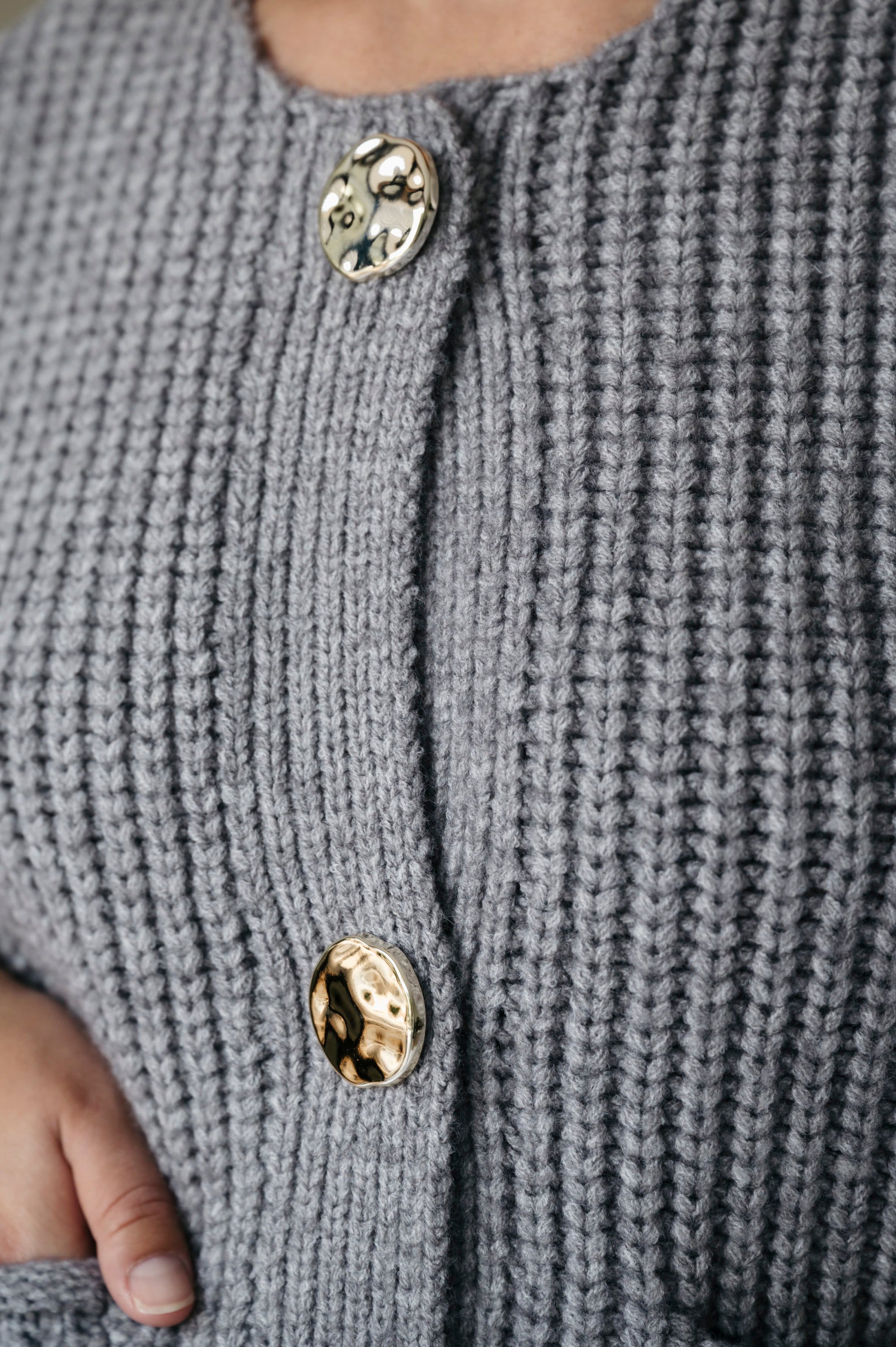 The Bold Button Gilet - Ash Grey