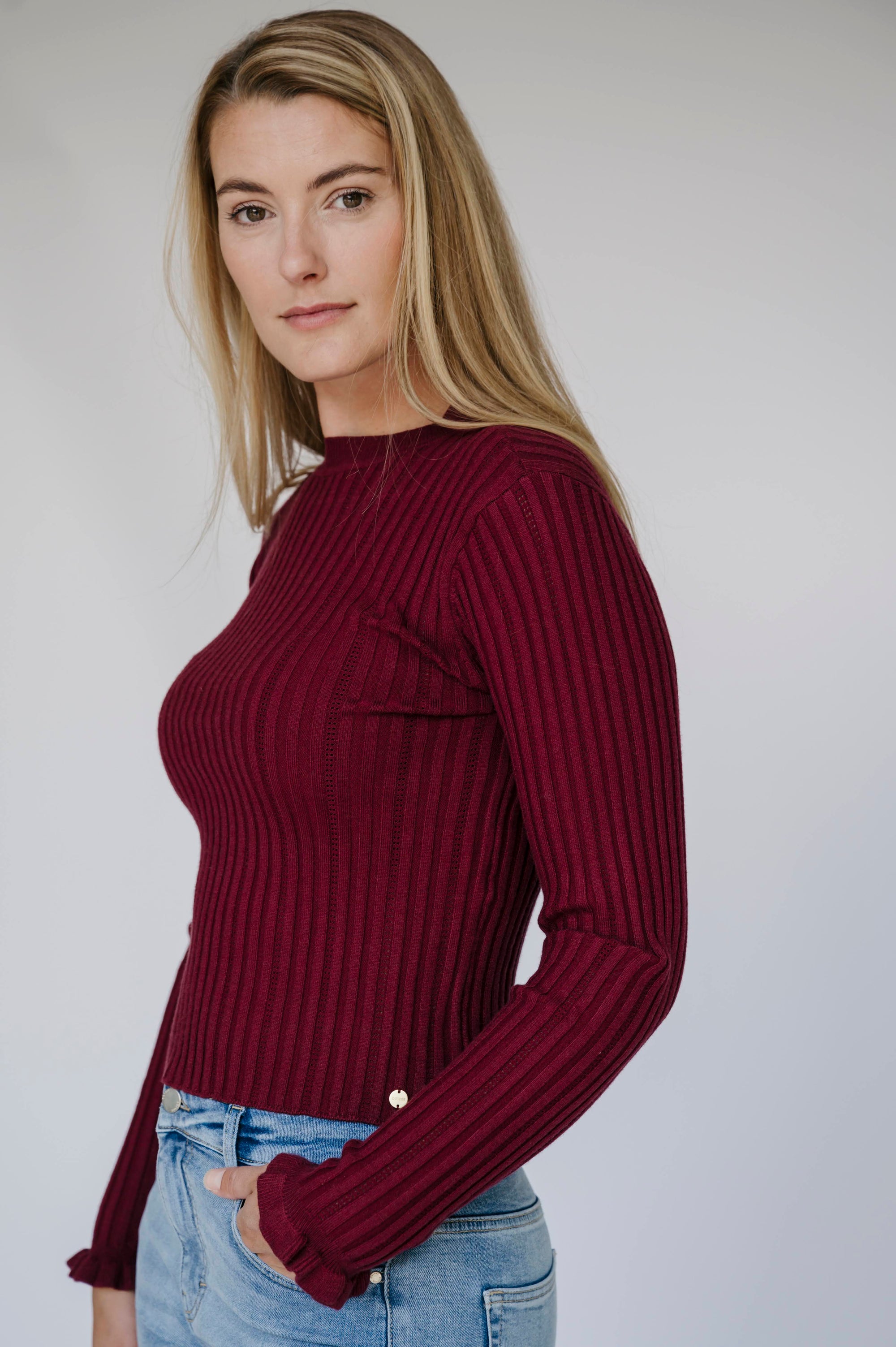 Statement Sleeve Knit - Ruby Red