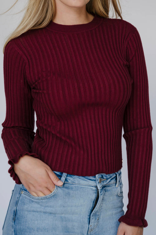 Statement Sleeve Knit - Ruby Red