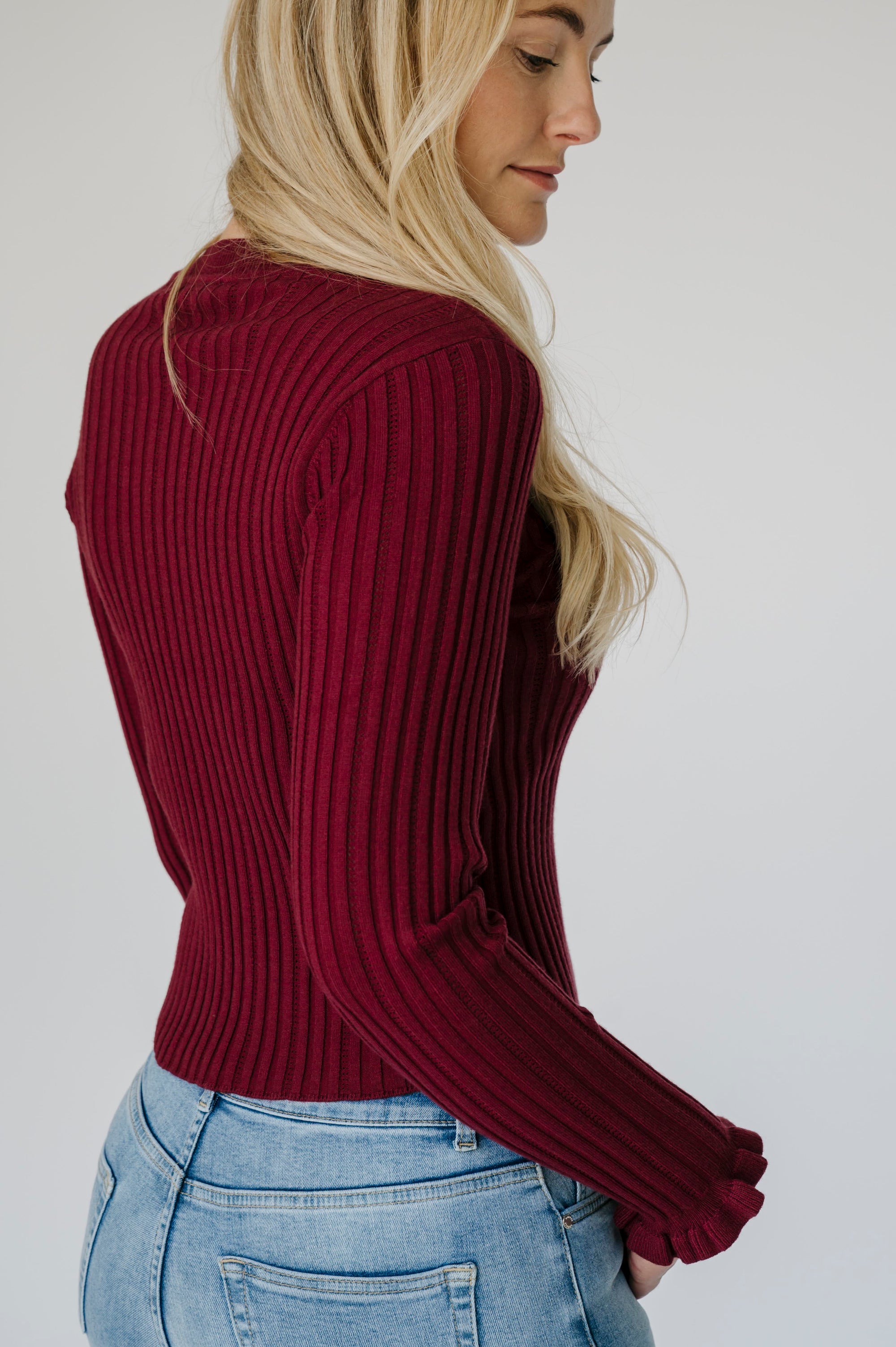 Statement Sleeve Knit - Ruby Red
