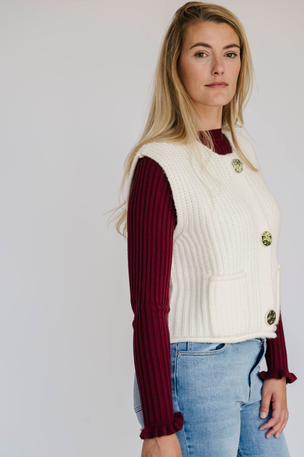 Statement Sleeve Knit - Ruby Red