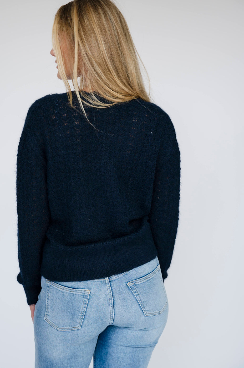 Laced in V Cardigan - Blue