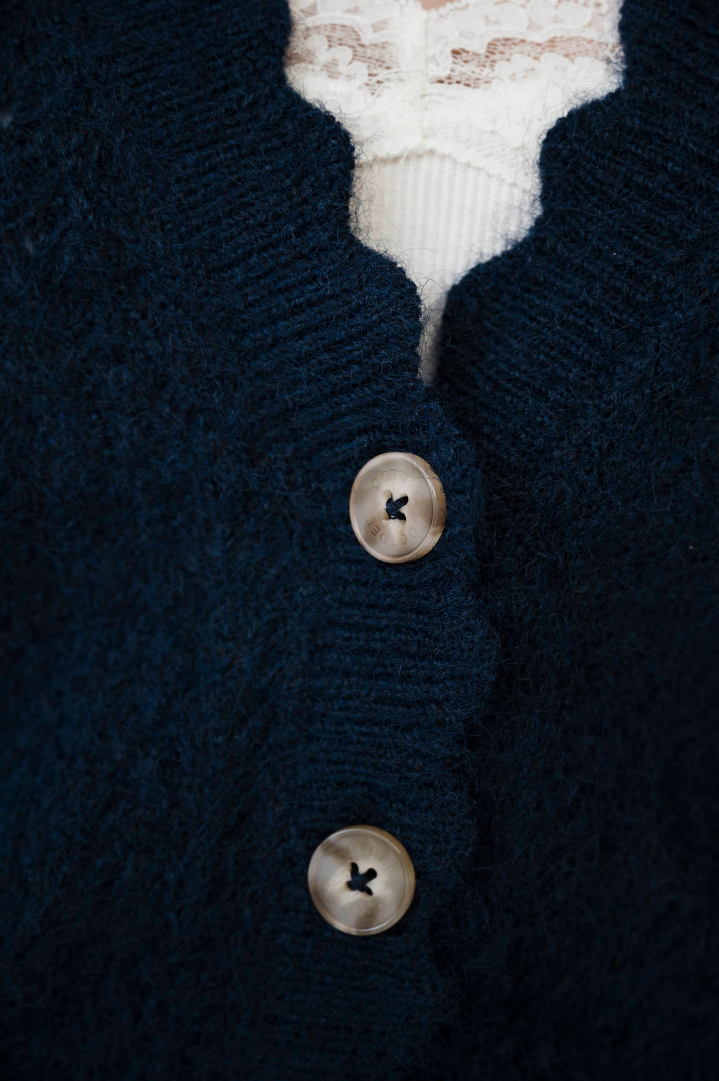 Laced in V Cardigan - Blue
