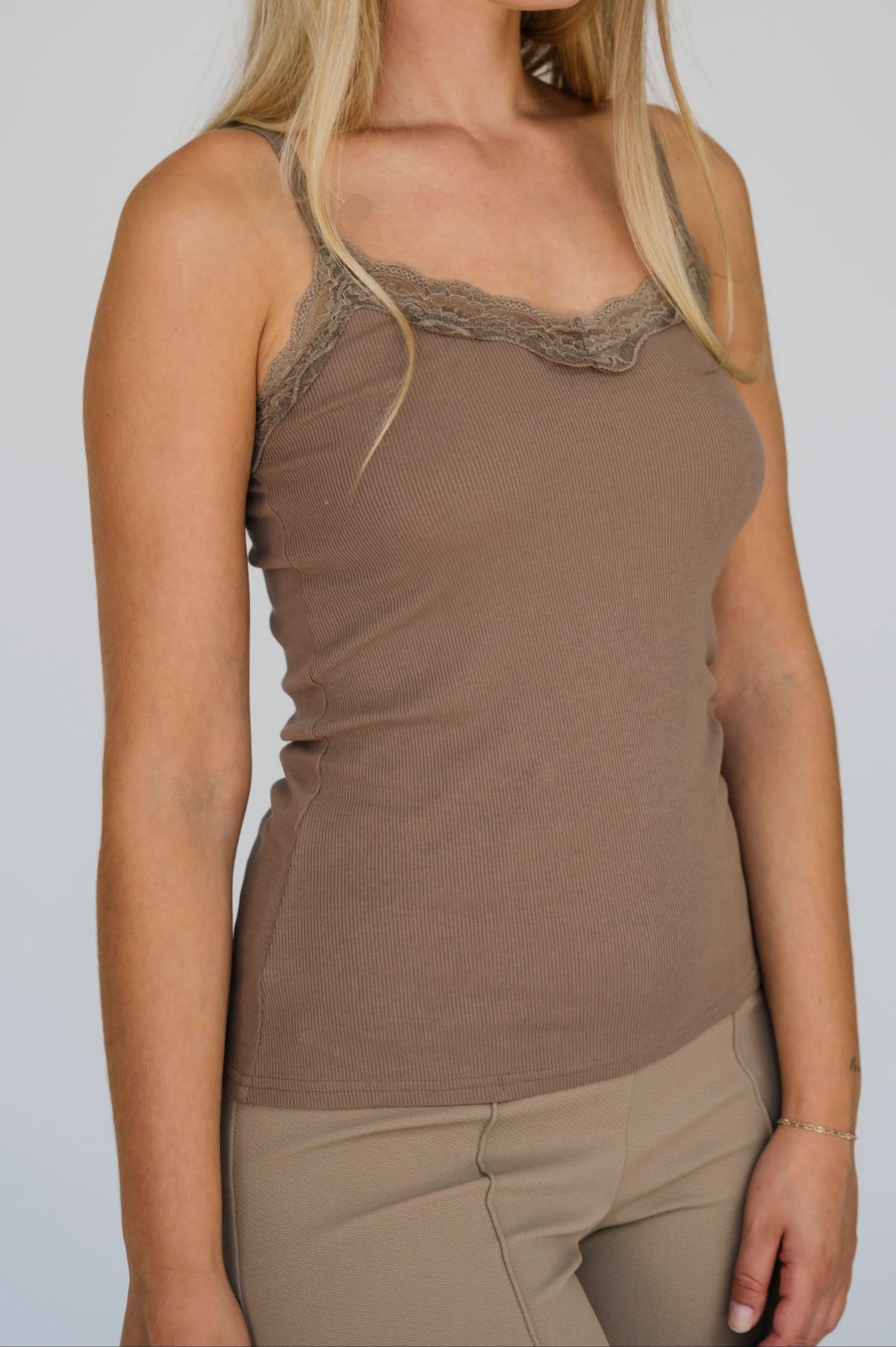 Lace Top - Taupe