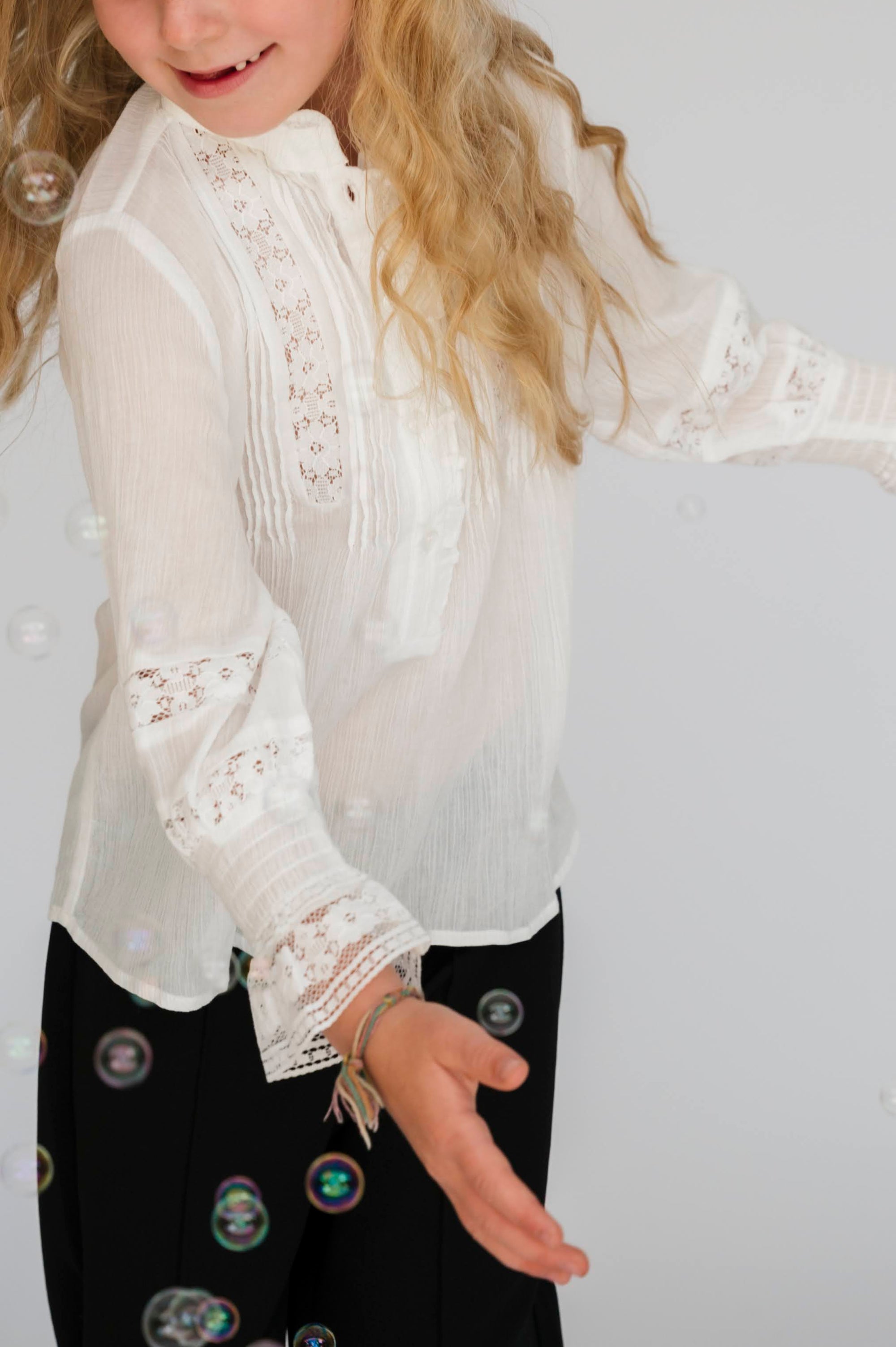 The Mini Laced Up Blouse - Seashell