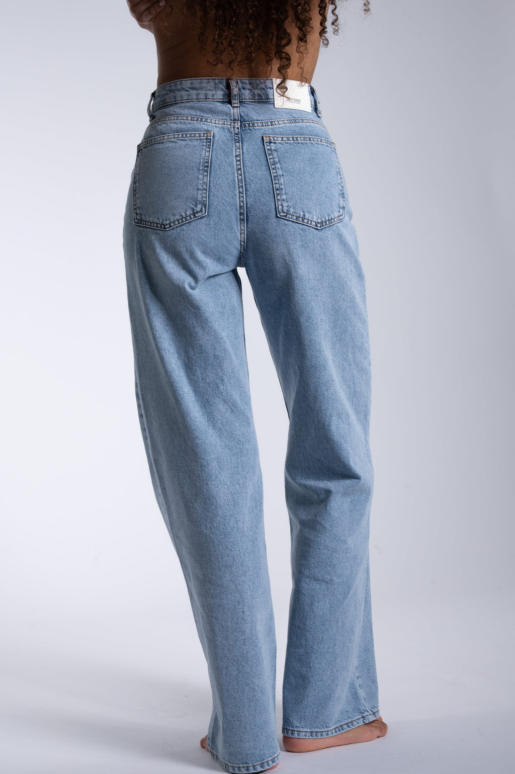Wide Leg Jeans - Rinsed Light Blue