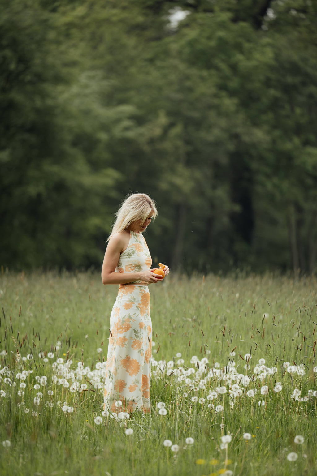 Maxi Skirt Floral Mesh - Vanilla Custard