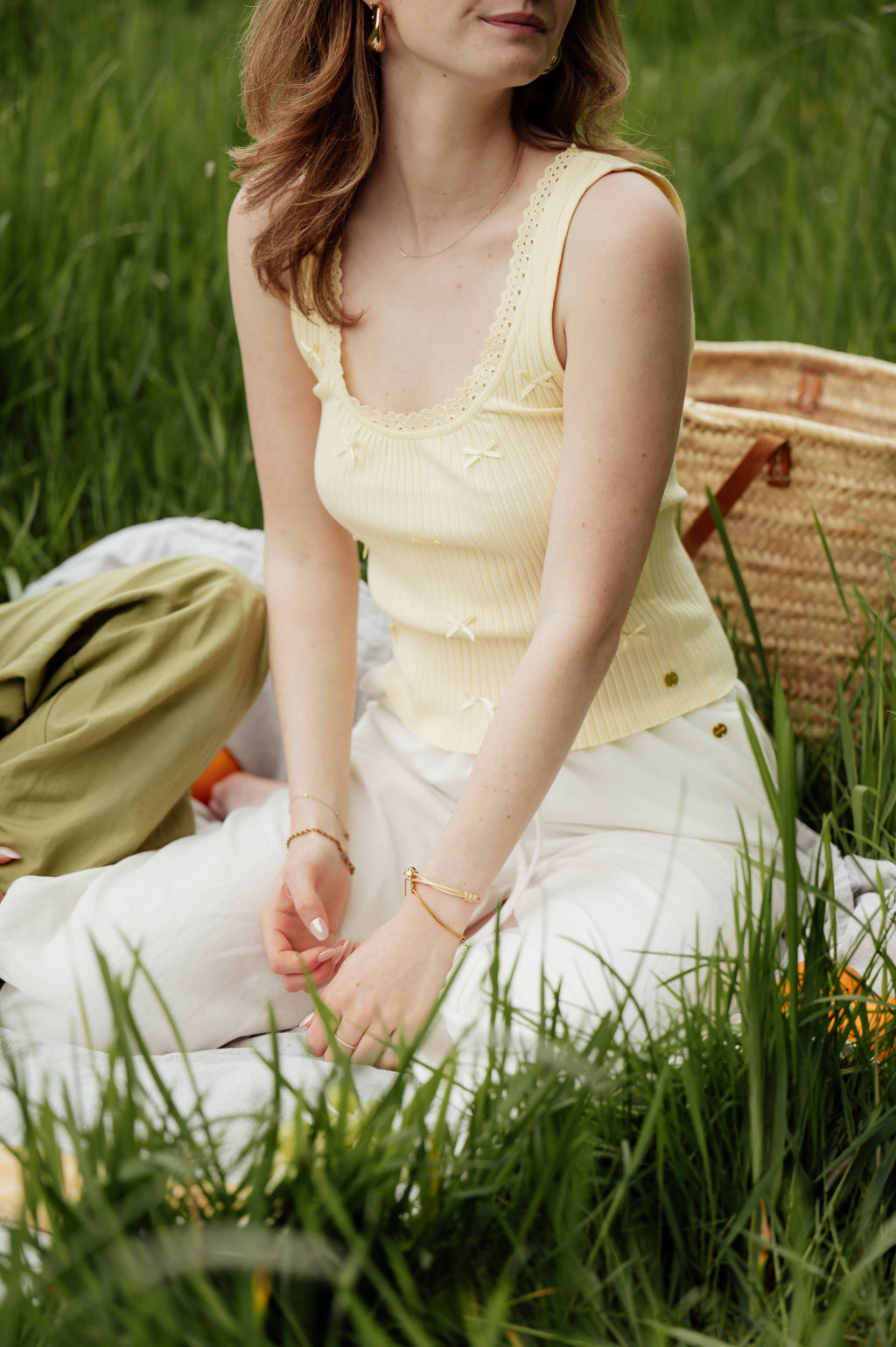 Bow Singlet - Butter Yellow