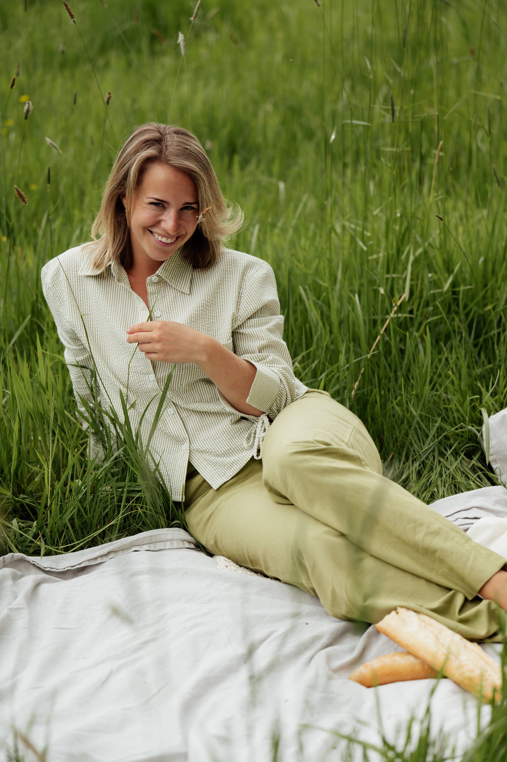 Linnen It Trousers - Sage Green