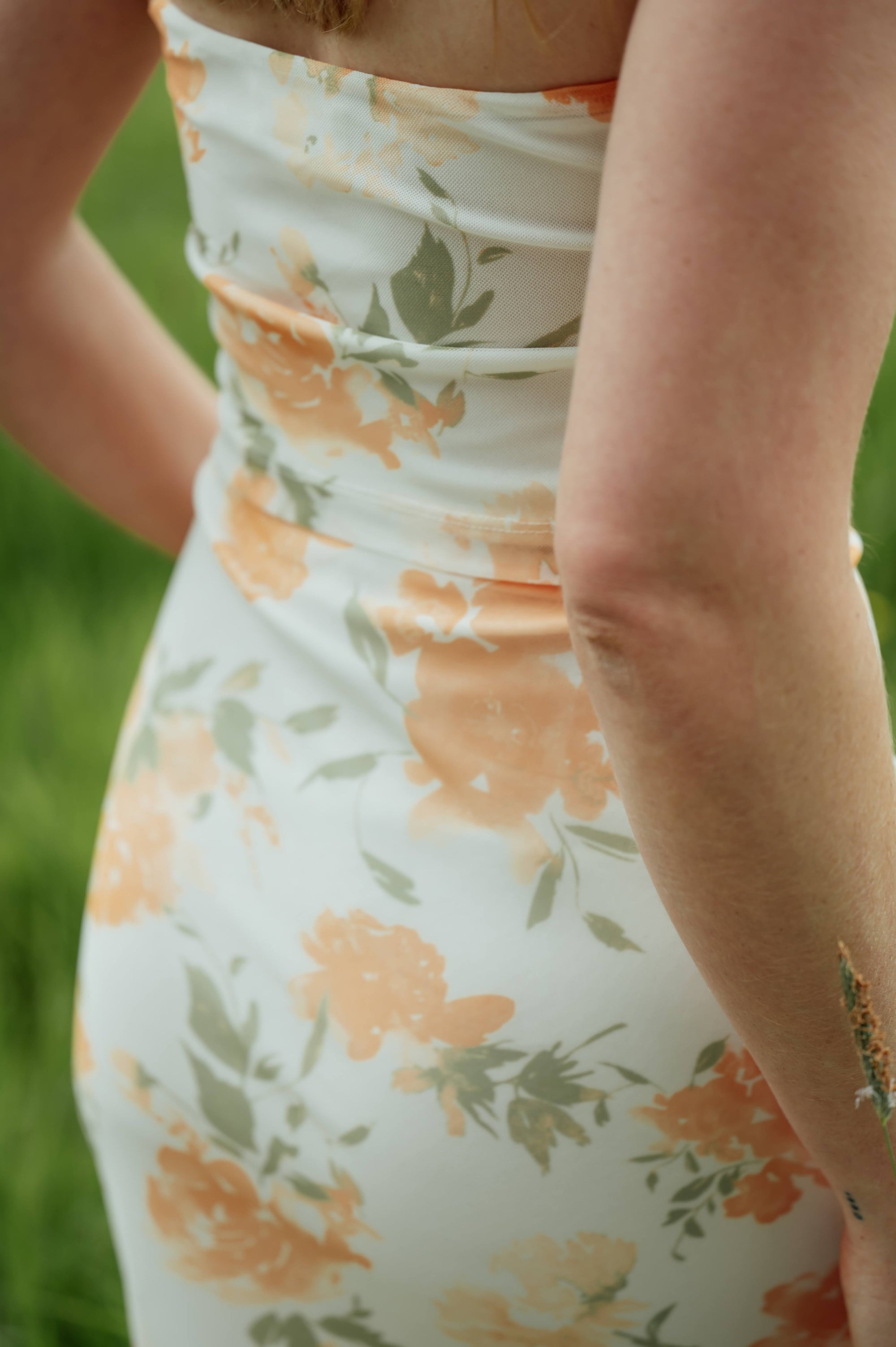 Maxi Skirt Floral Mesh - Vanilla Custard