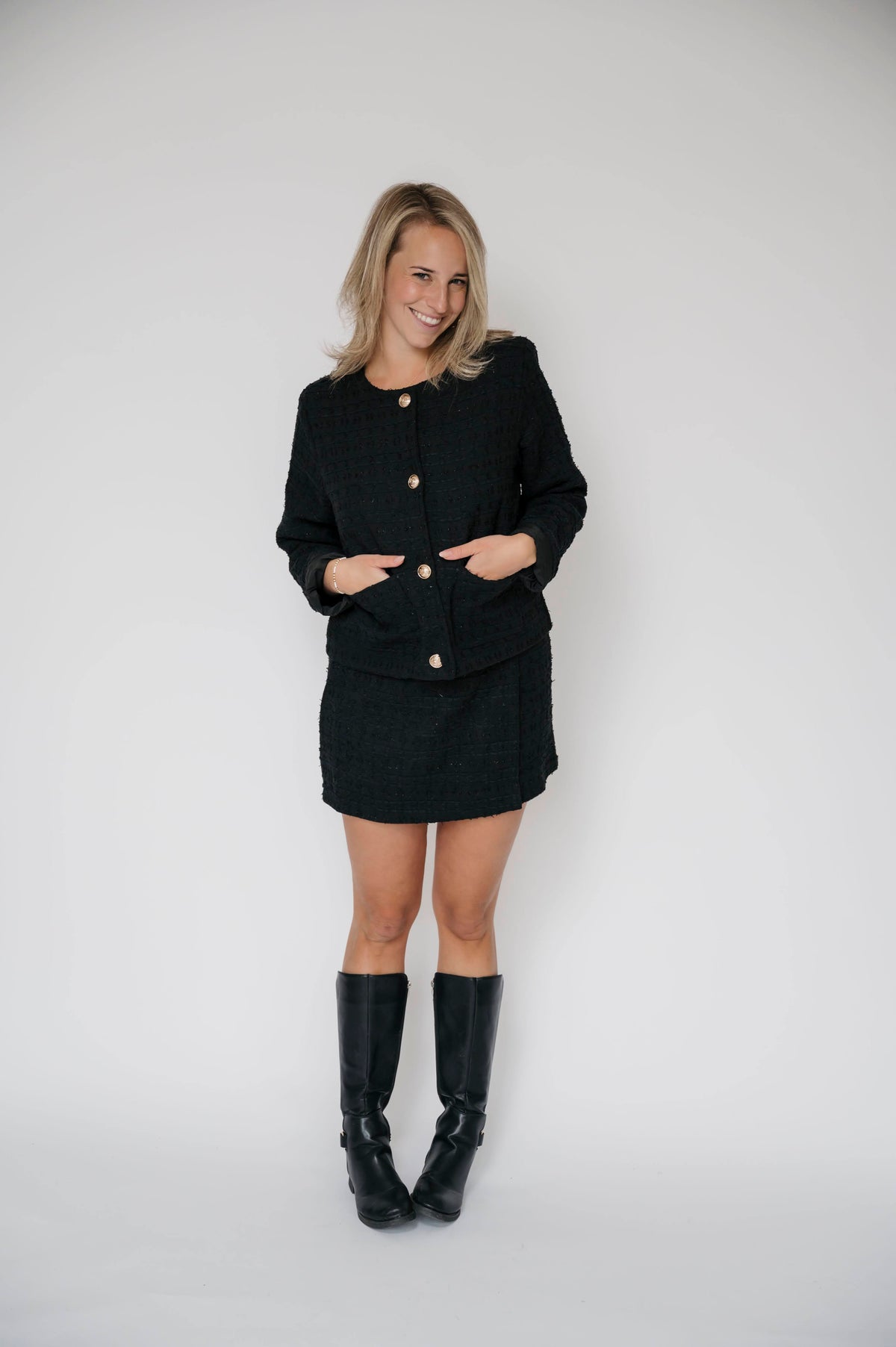 Tweed Rok Do Zwart