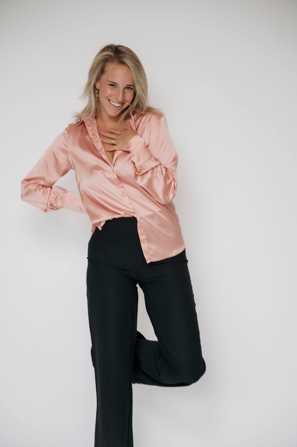 Mia Satin Blouse Roze