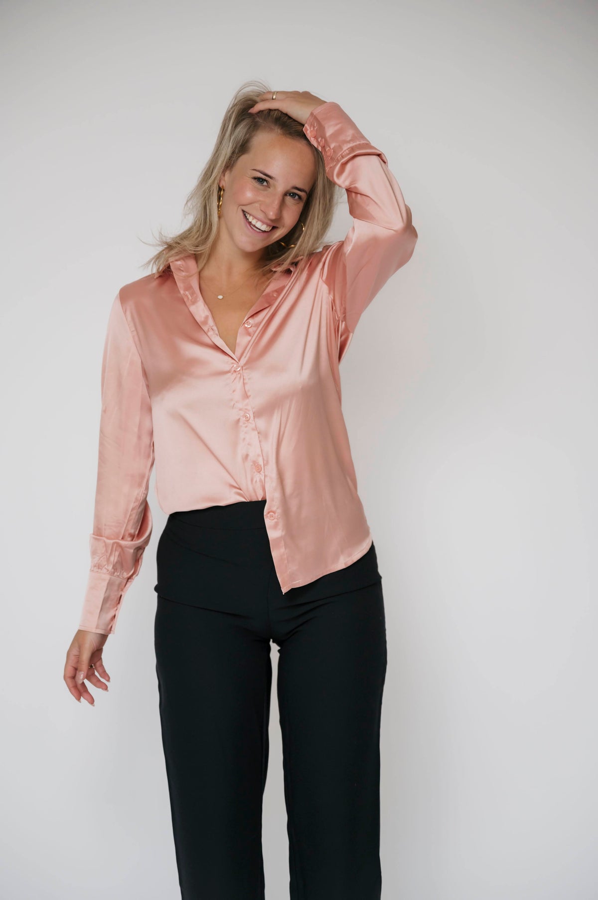 Mia Satin Blouse Roze