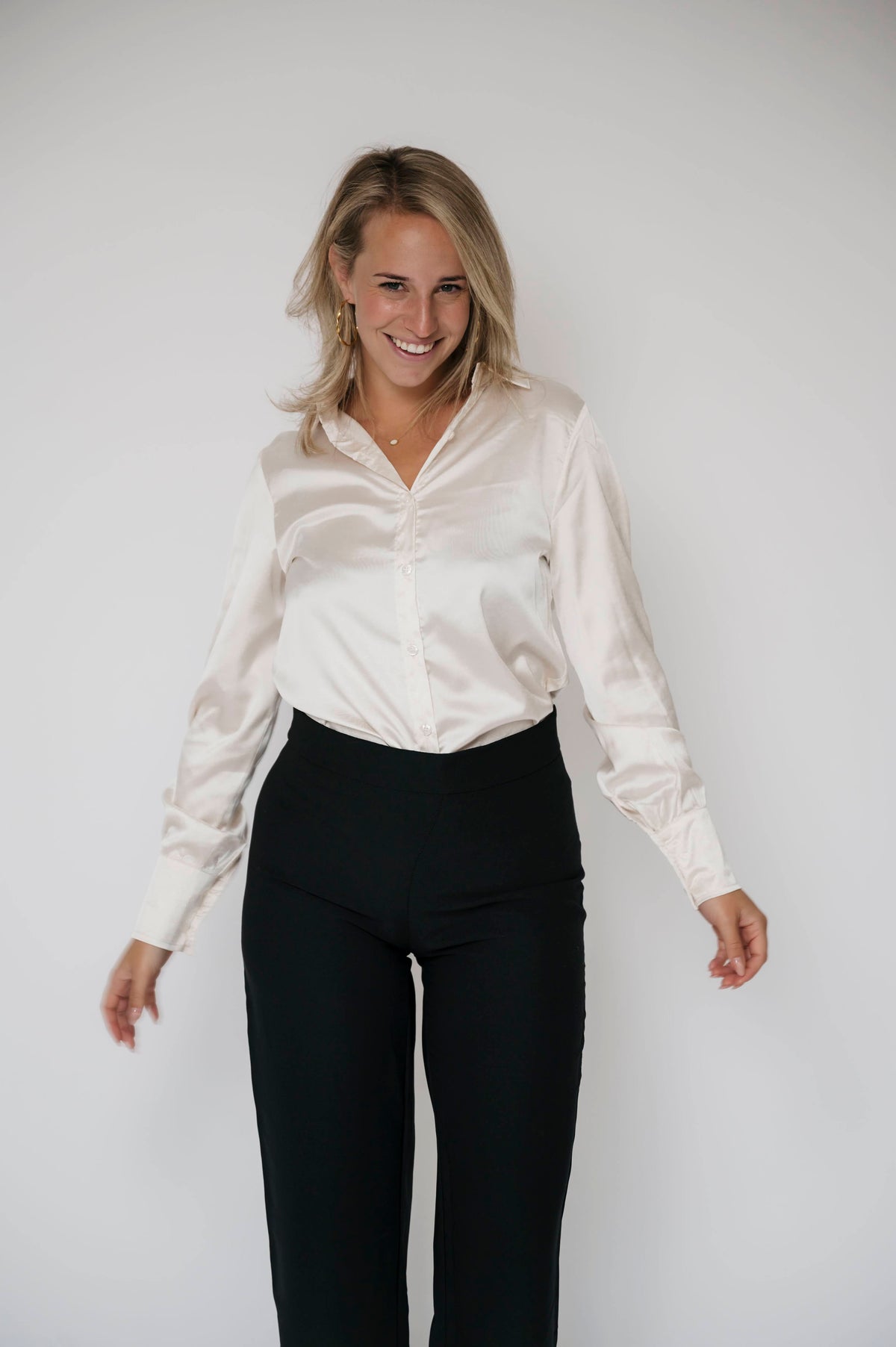 Mia Satin Blouse Champagne
