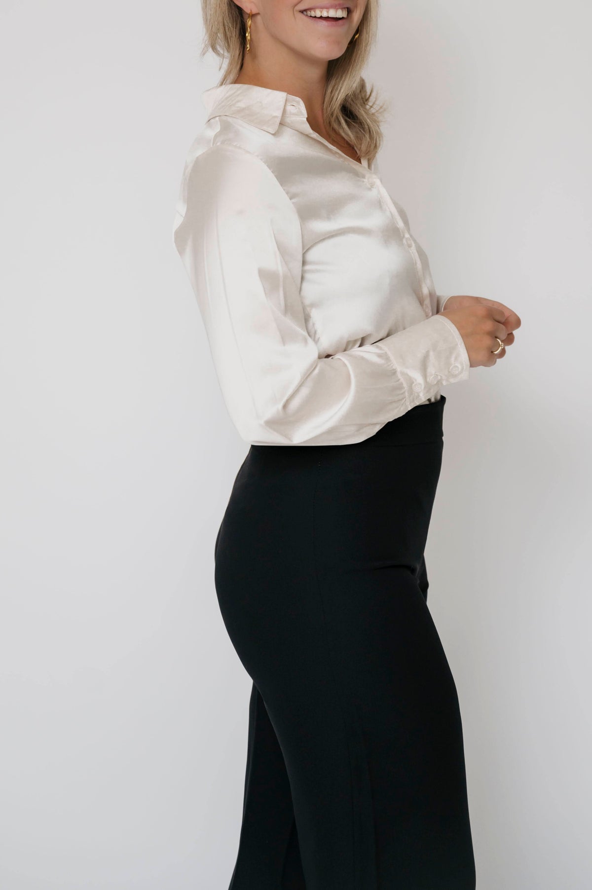 Mia Satin Blouse Champagne