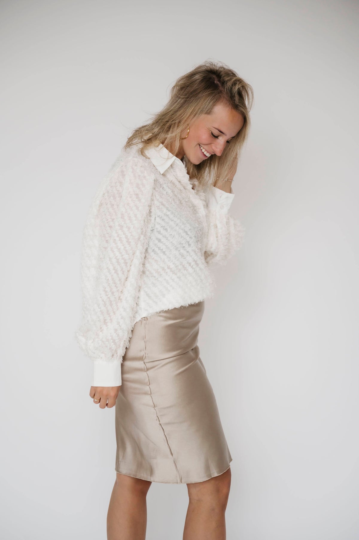 Stacey Satin Rok Beige