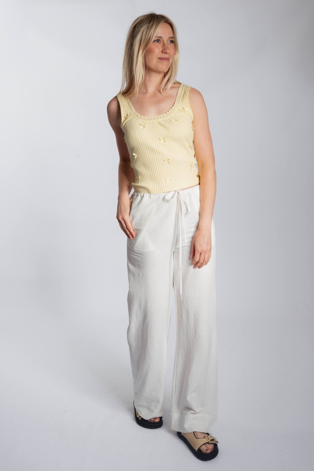 Bow Singlet - Butter Yellow
