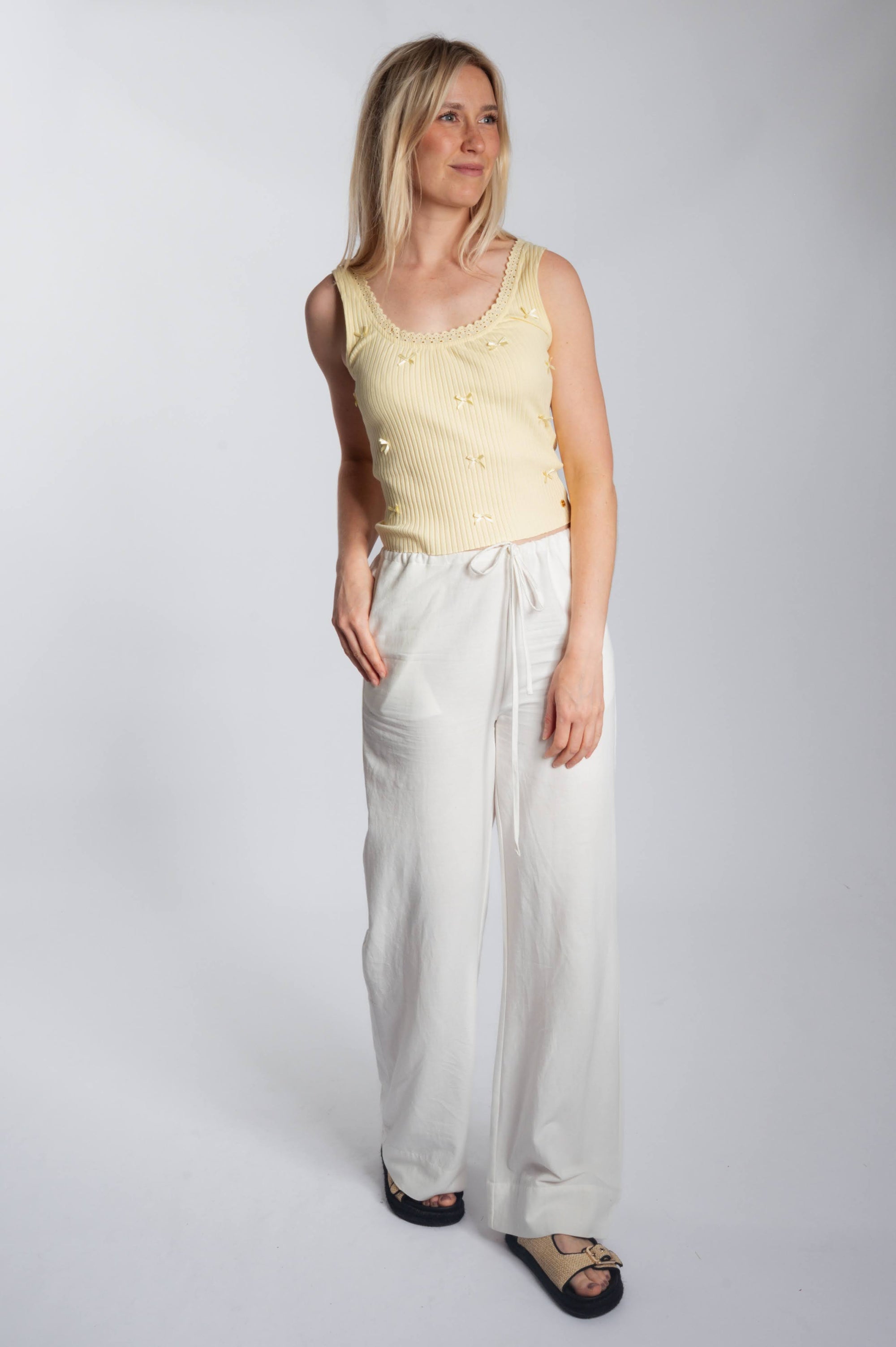 Bow Singlet - Butter Yellow