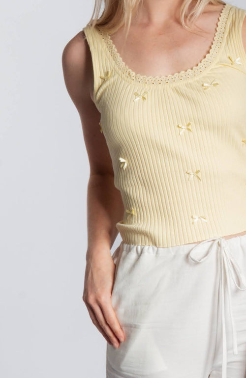 Bow Singlet - Butter Yellow
