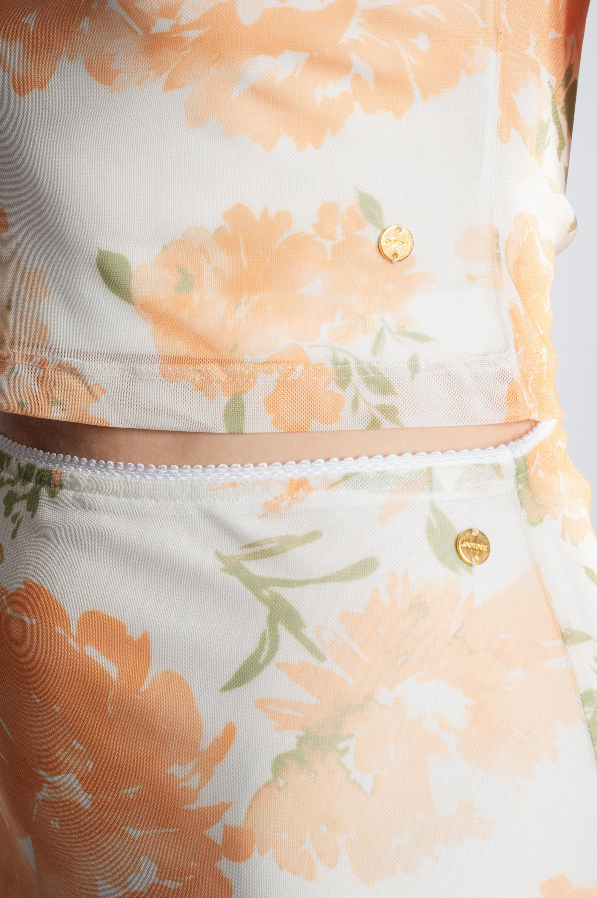 Maxi Skirt Floral Mesh - Vanilla Custard