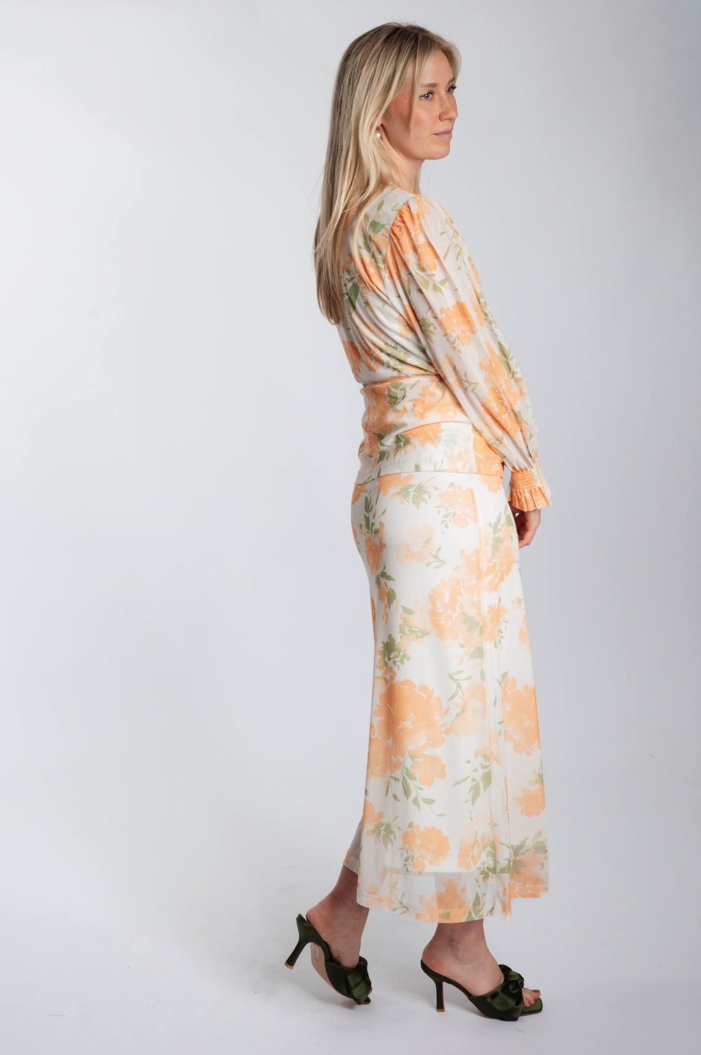Maxi Skirt Floral Mesh - Vanilla Custard