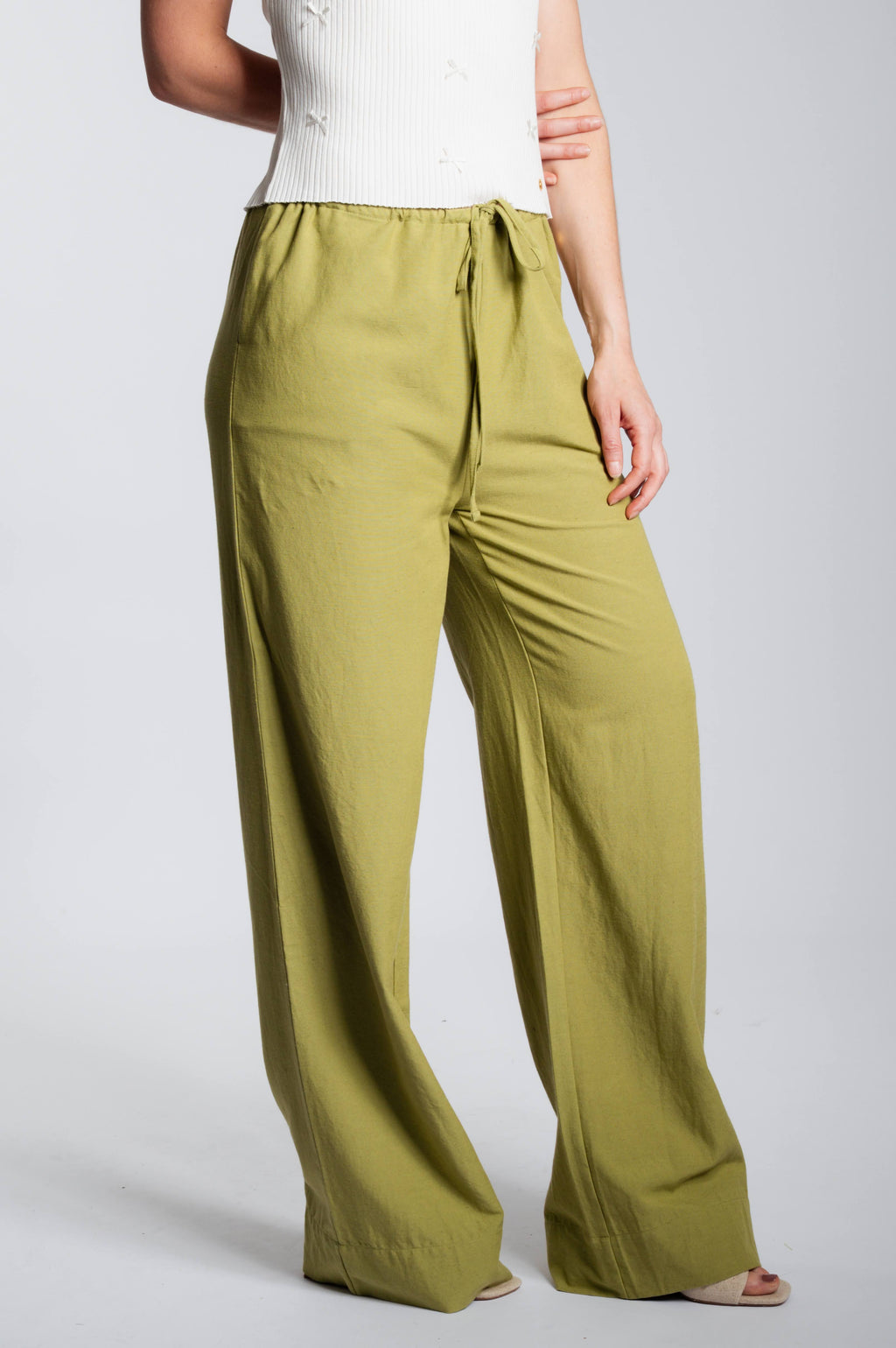 Linnen It Trousers - Sage Green