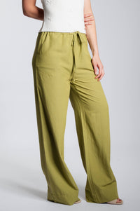 Linnen It Trousers - Sage Green