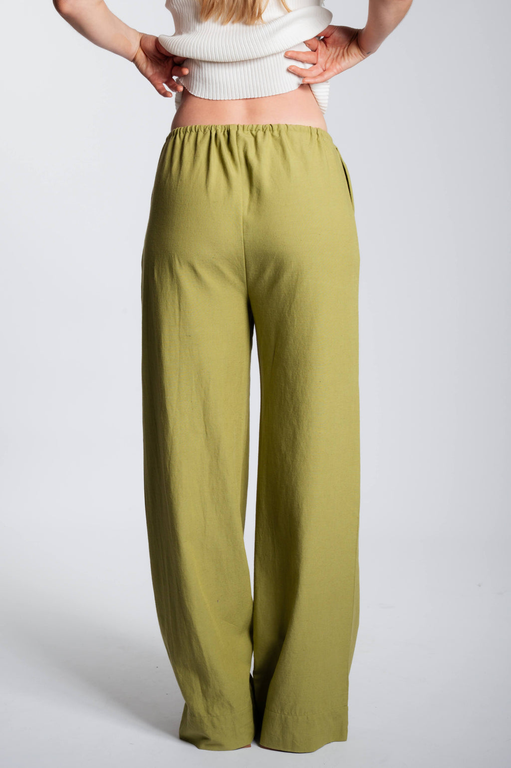 Linnen It Trousers - Sage Green
