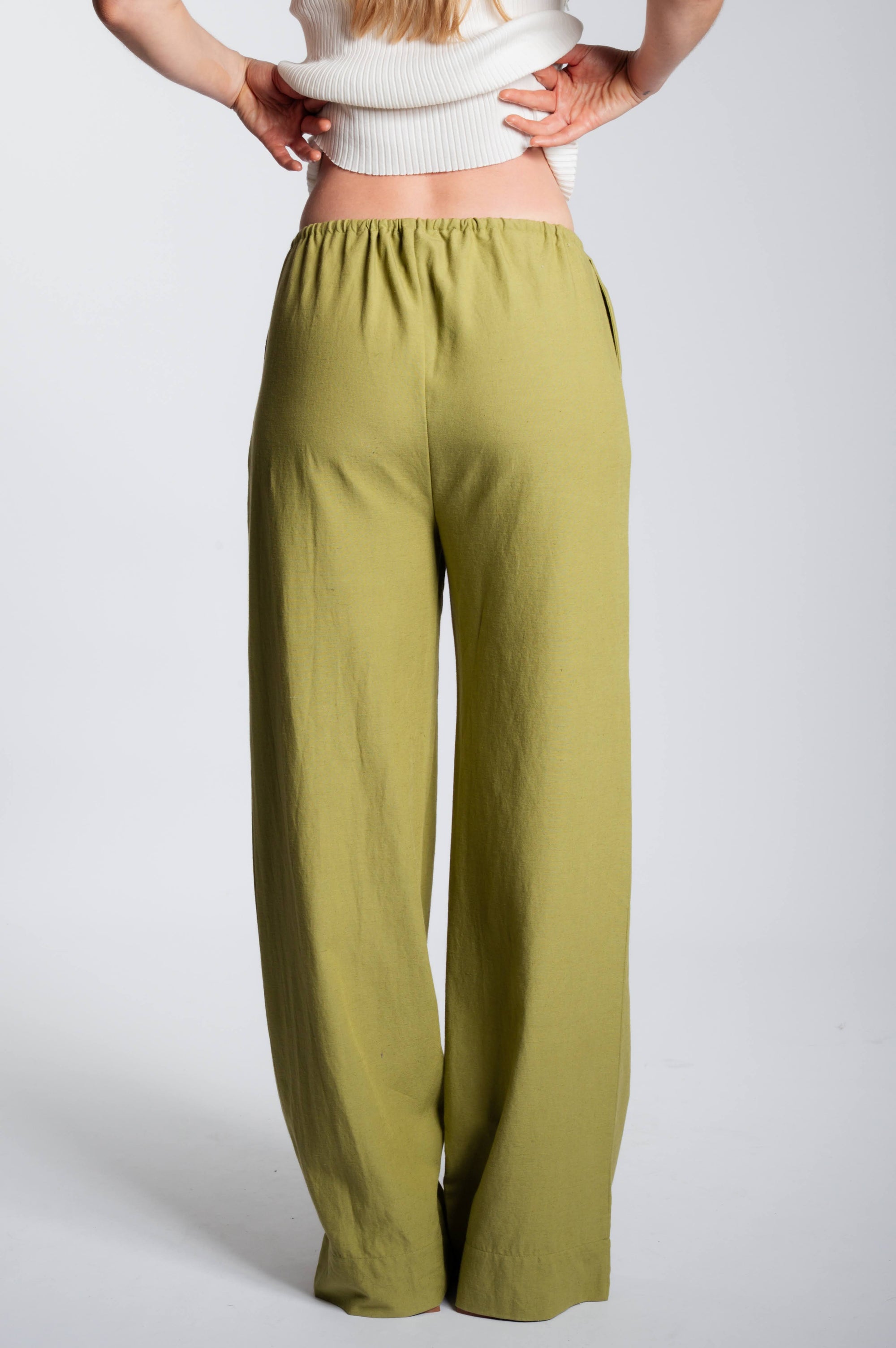 Linnen It Trousers - Sage Green