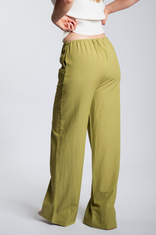 Linnen It Trousers - Sage Green