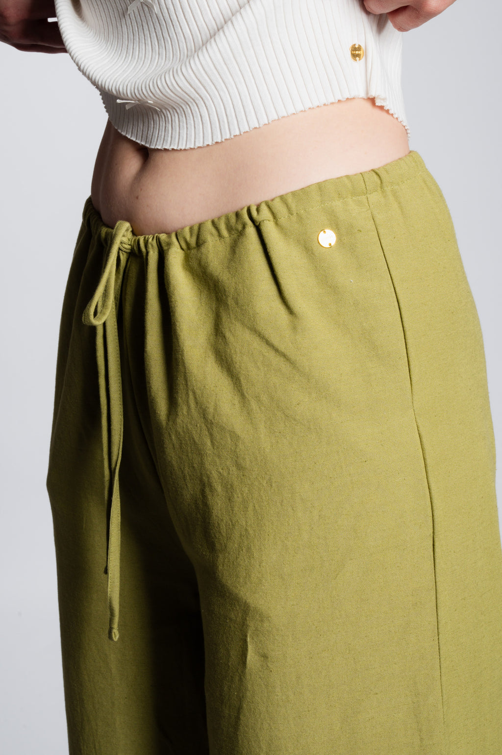 Linnen It Trousers - Sage Green
