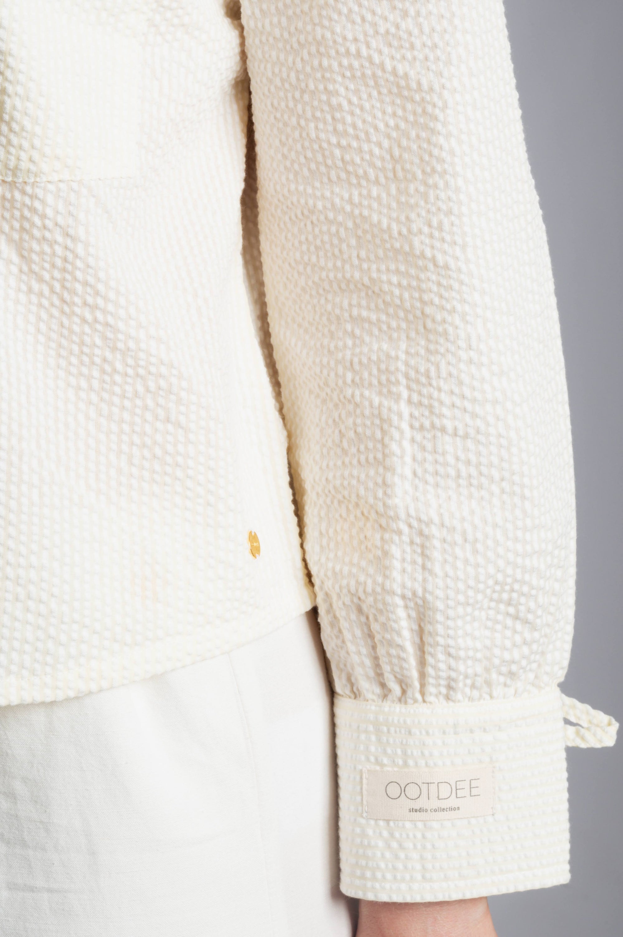 Bow Cuff Blouse - Ivory & Butter Yellow