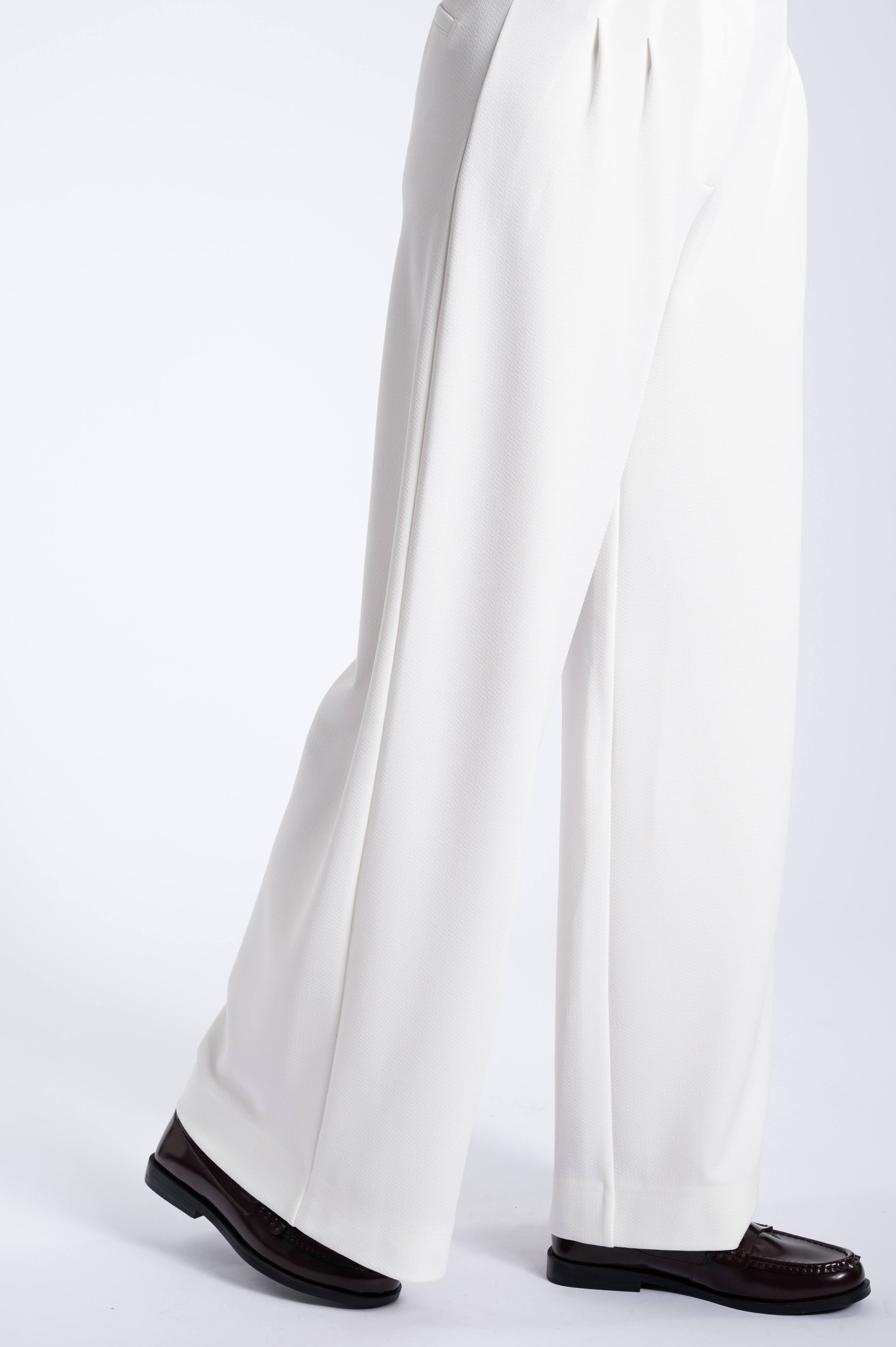 Tailored Wide Leg Trousers - Ecru