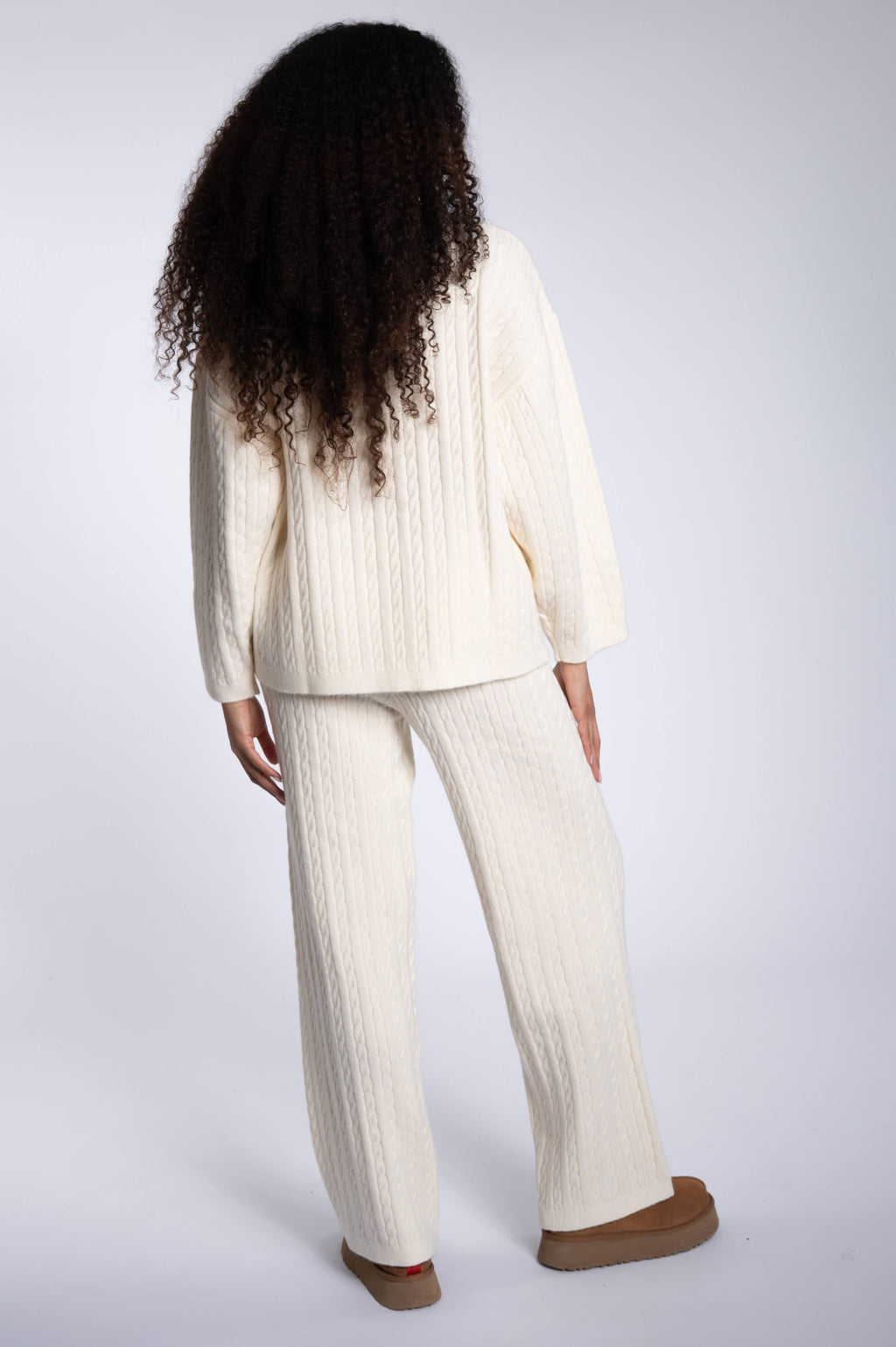 Cable Knitted Set Top - Ivory