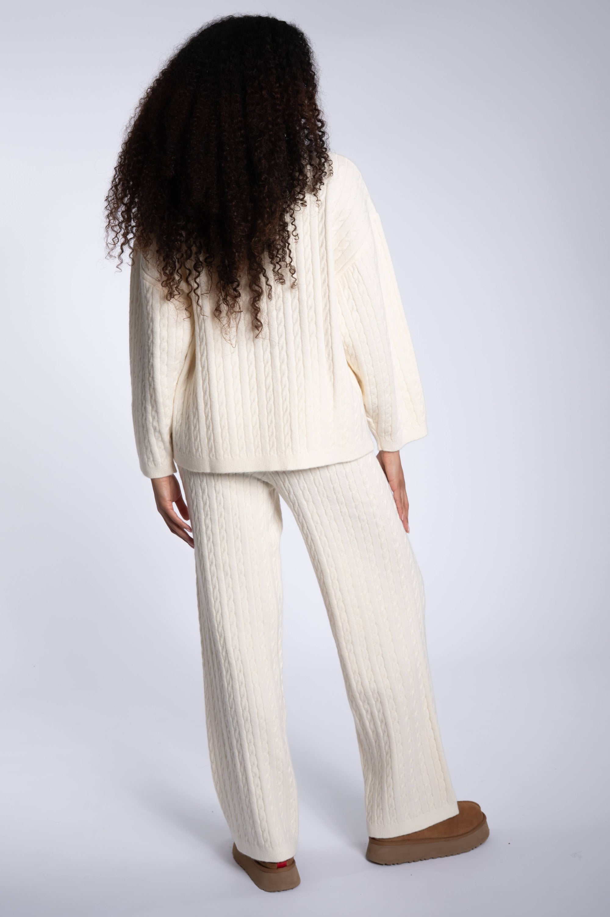 Cable Knitted Set Top - Ivory