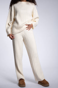 Cable Knitted Set Top - Ivory