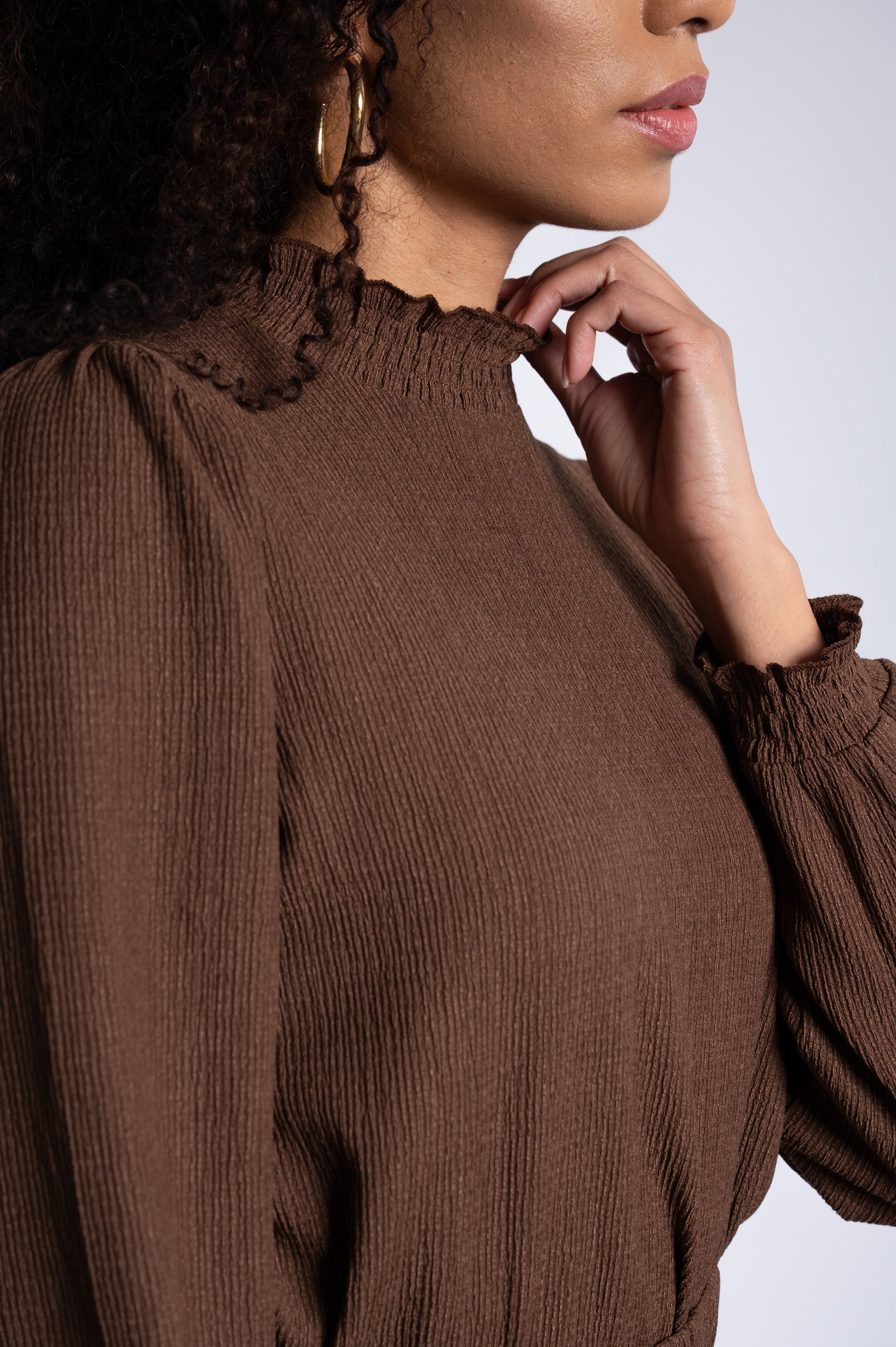 Smock Set Top - Chocolate Brown