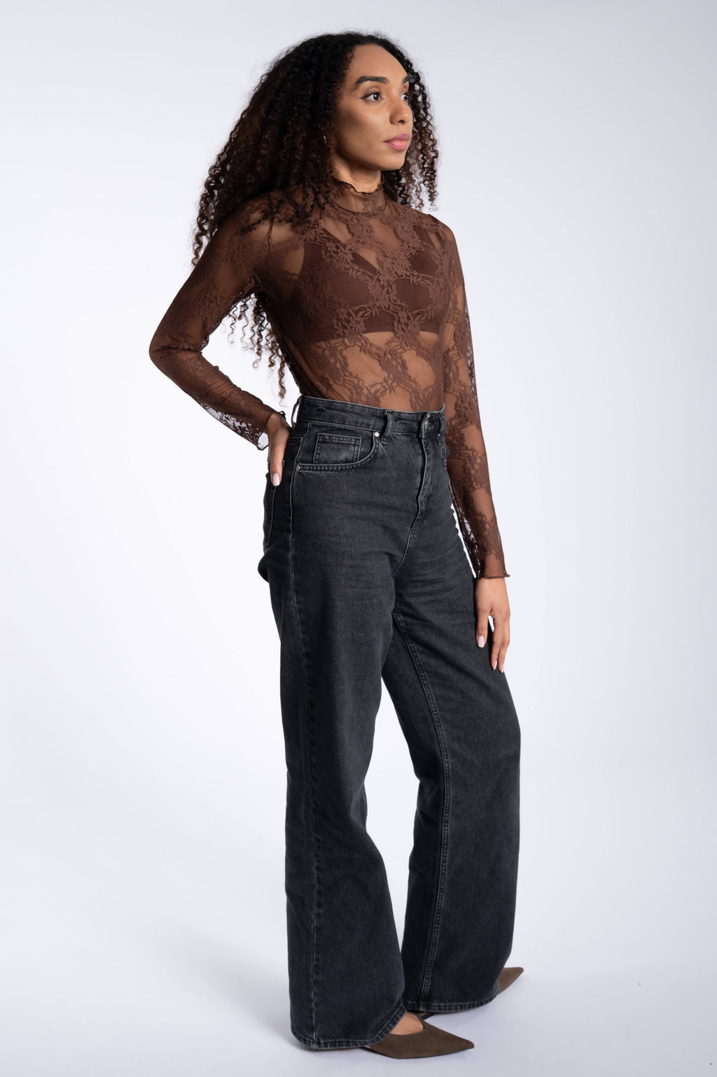 Lace Top - Chocolate Brown