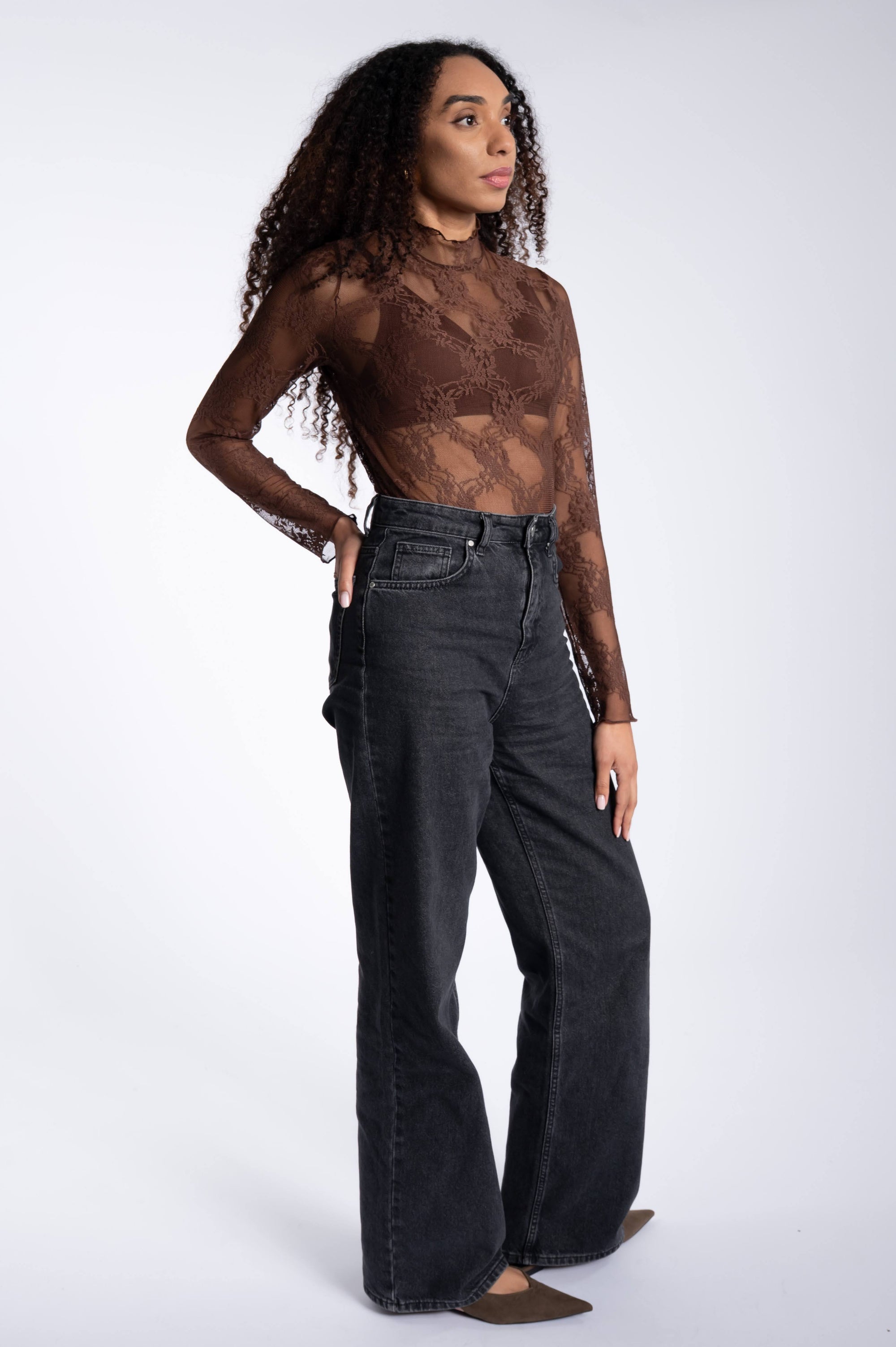 Lace Top - Chocolate Brown