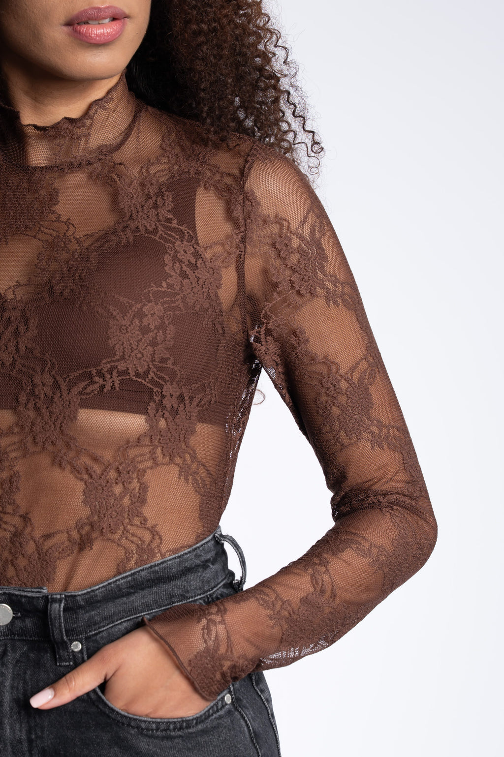 Lace Top - Chocolate Brown