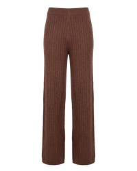 Cable Knitted Set Trousers - Chocolate Brown