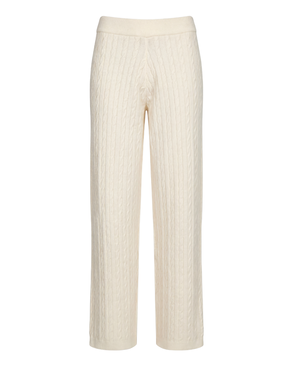 Cable Knitted Set Trousers - Ivory