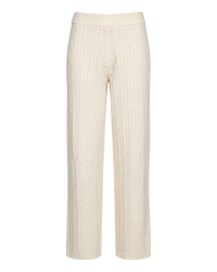 Cable Knitted Set Trousers - Ivory