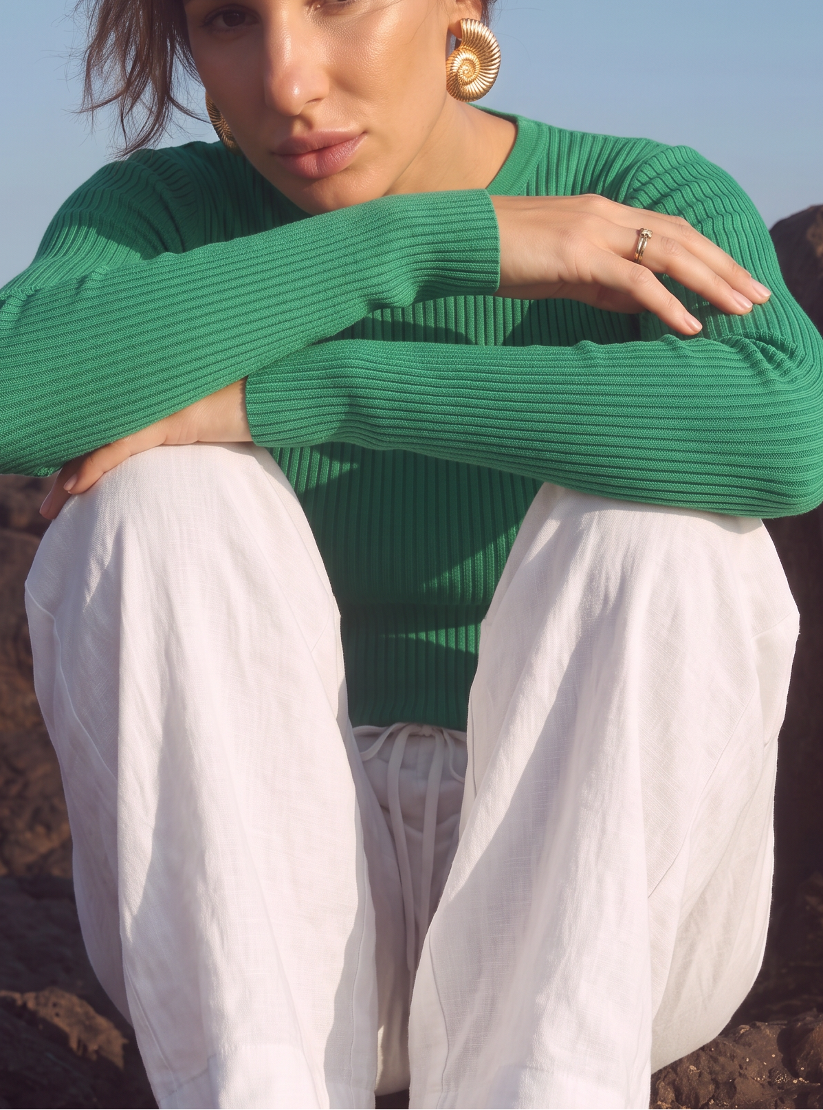 Rib Knit Longsleeve - Brown