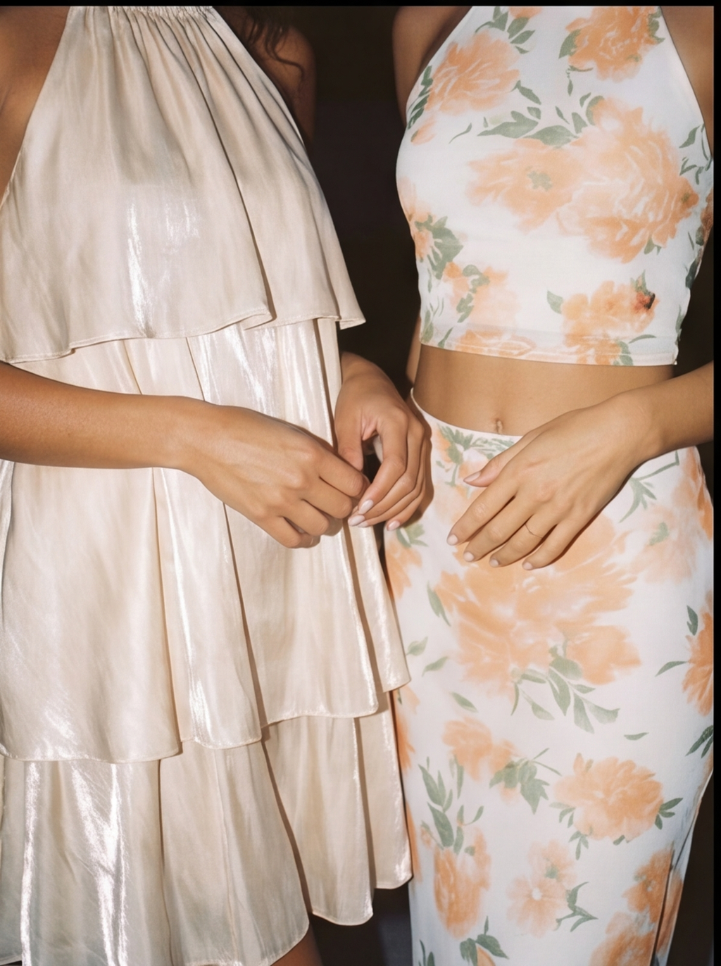 Layered Halter Dress - Shimmery Cream